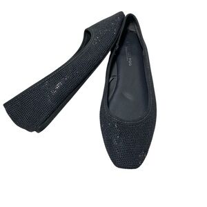 London Fog Black Rhinestone Ballet Flats Sz-8